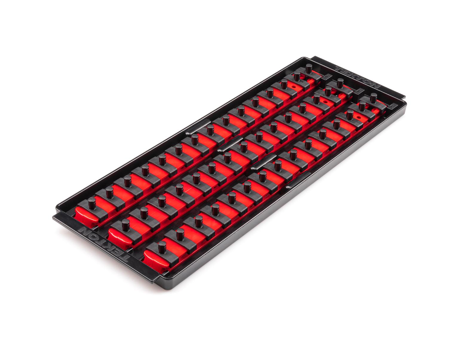 TEKTON OST06145-T 1/4 Inch Drive 3-Rail Socket Organizer Set, Red (45-Tool)