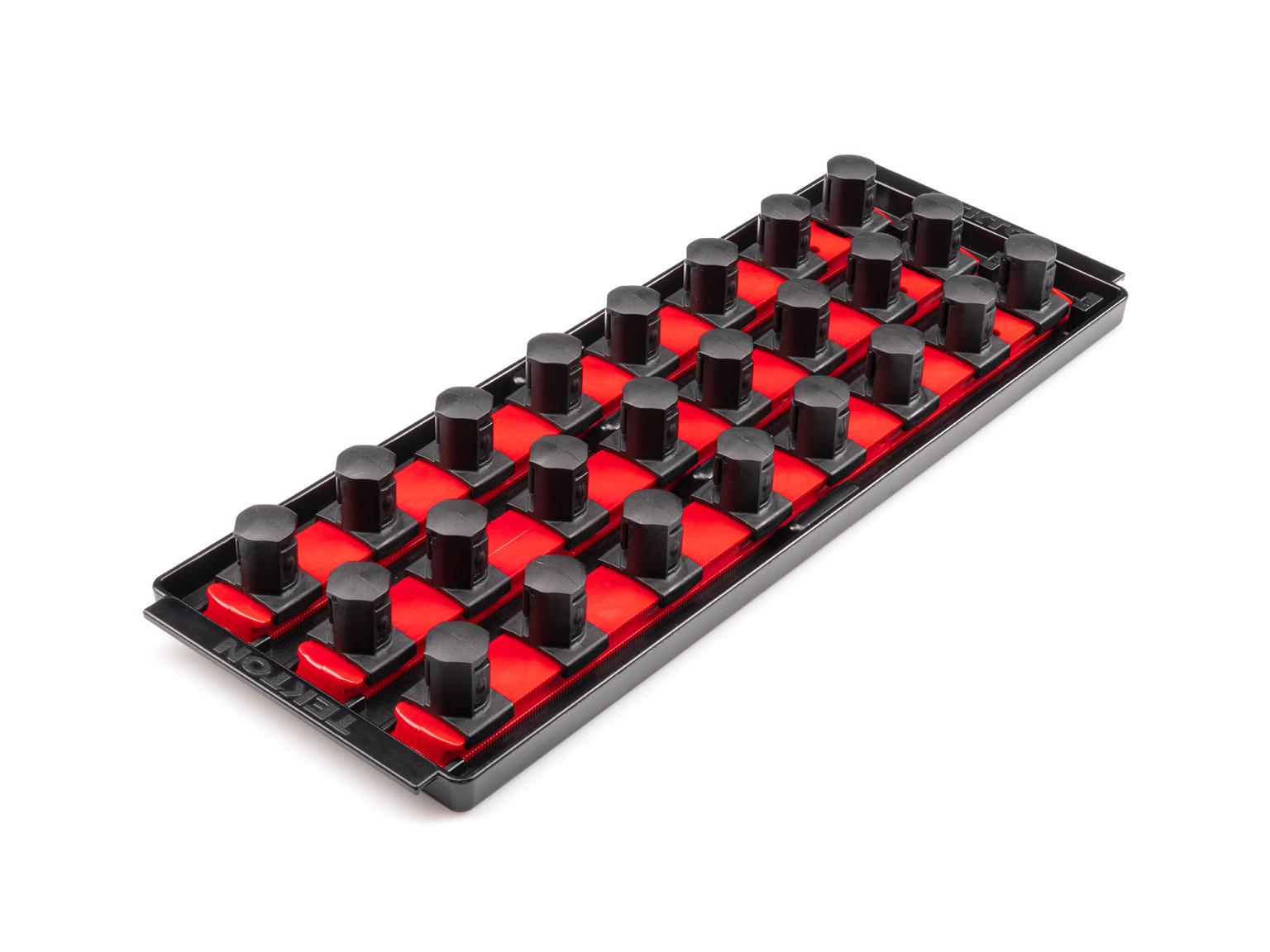 TEKTON OST36124-T 3/4 Inch Drive 3-Rail Socket Organizer Set, Red (24-Tool)