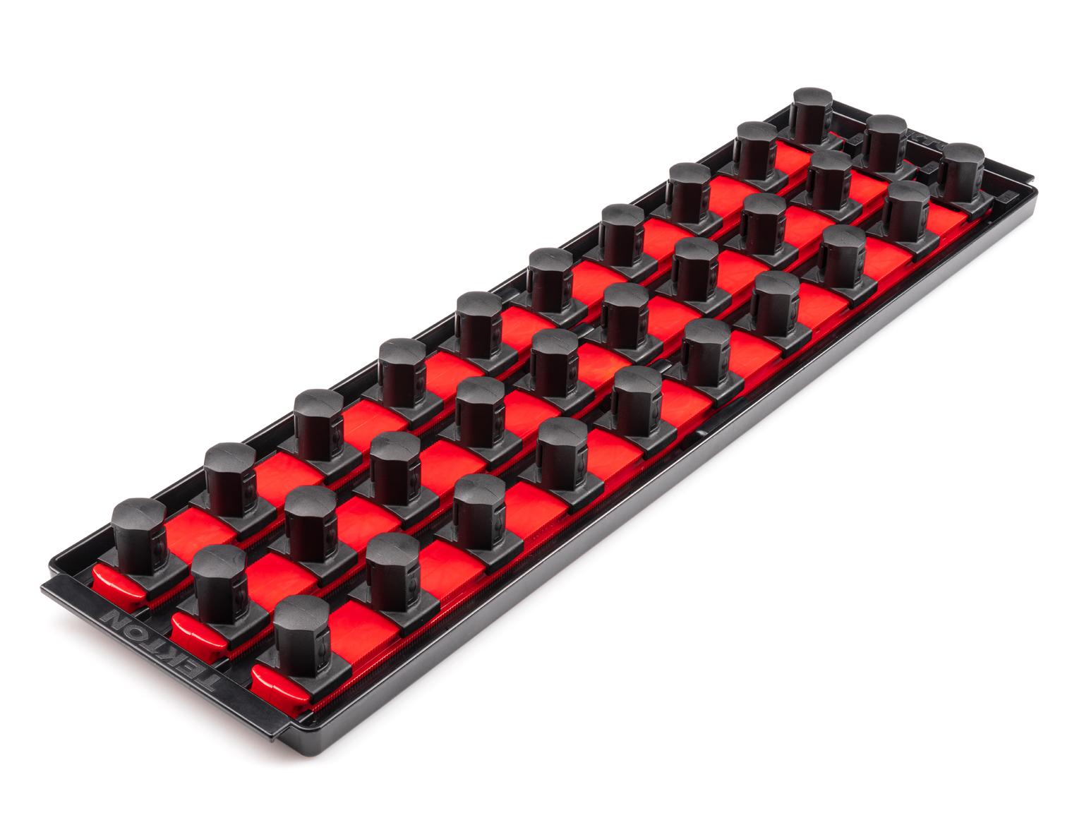 TEKTON OST37130-T 3/4 Inch Drive 3-Rail Socket Organizer Set, Red (30-Tool)