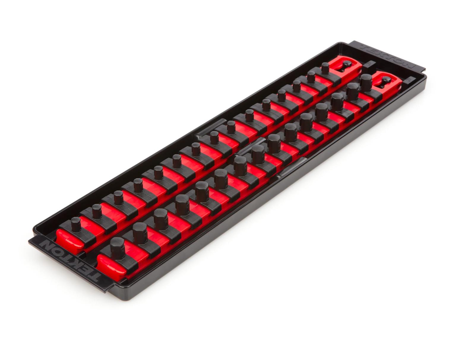 TEKTON OST72128-T 1/4, 3/8 Inch Drive Socket Rails & 13 Inch Tray (Red)