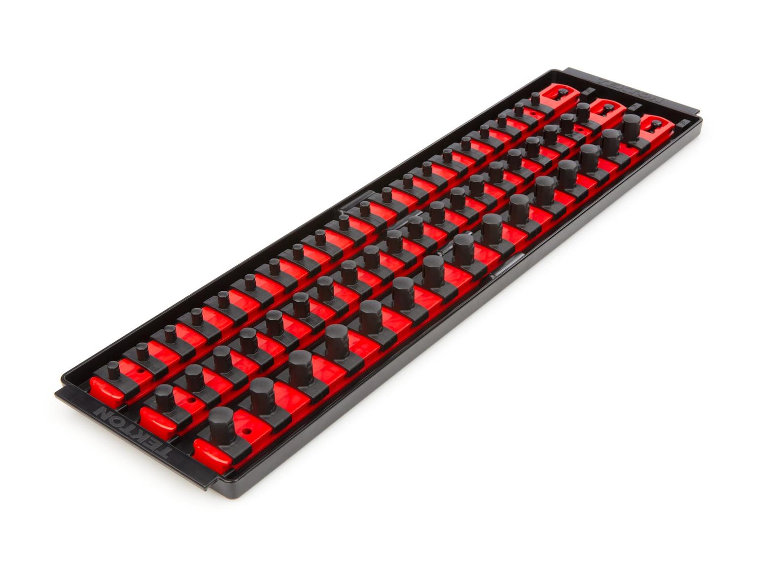 TEKTON OST77158-T 1/4, 3/8, 1/2 Inch Drive Socket Rails & 18 Inch Tray (Red)