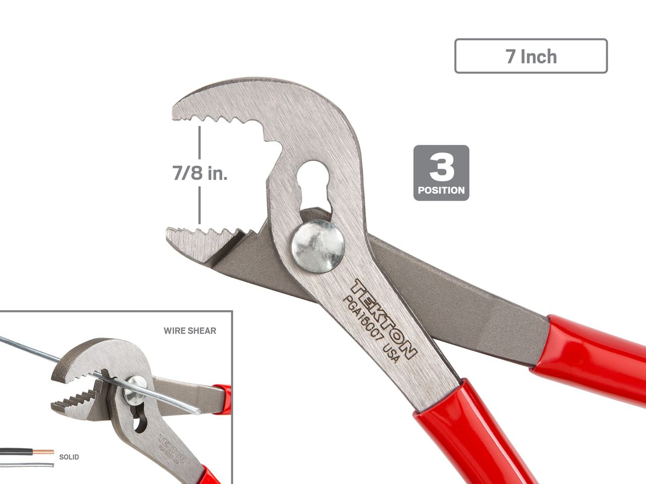 Angle Nose Slip Joint Pliers Set (3Piece) TEKTON PGA16103