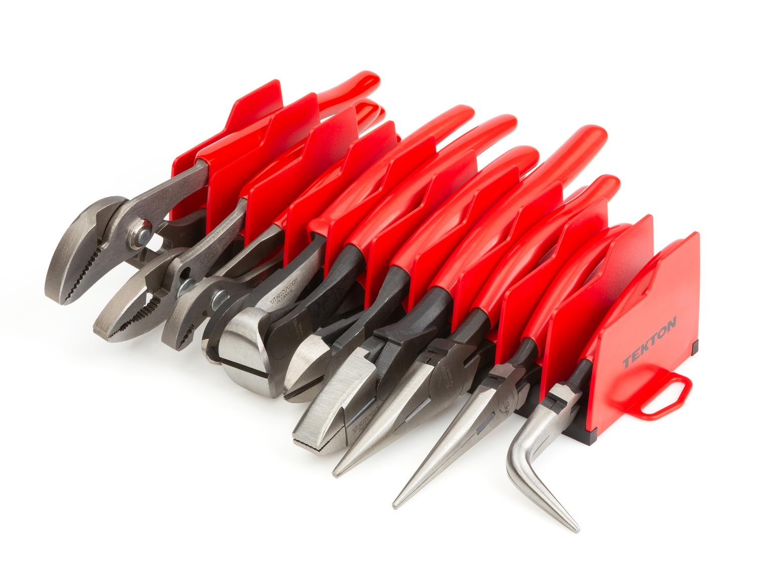 TEKTON PLR99201-T Gripping and Cutting Pliers Set with Rack (10-Piece)