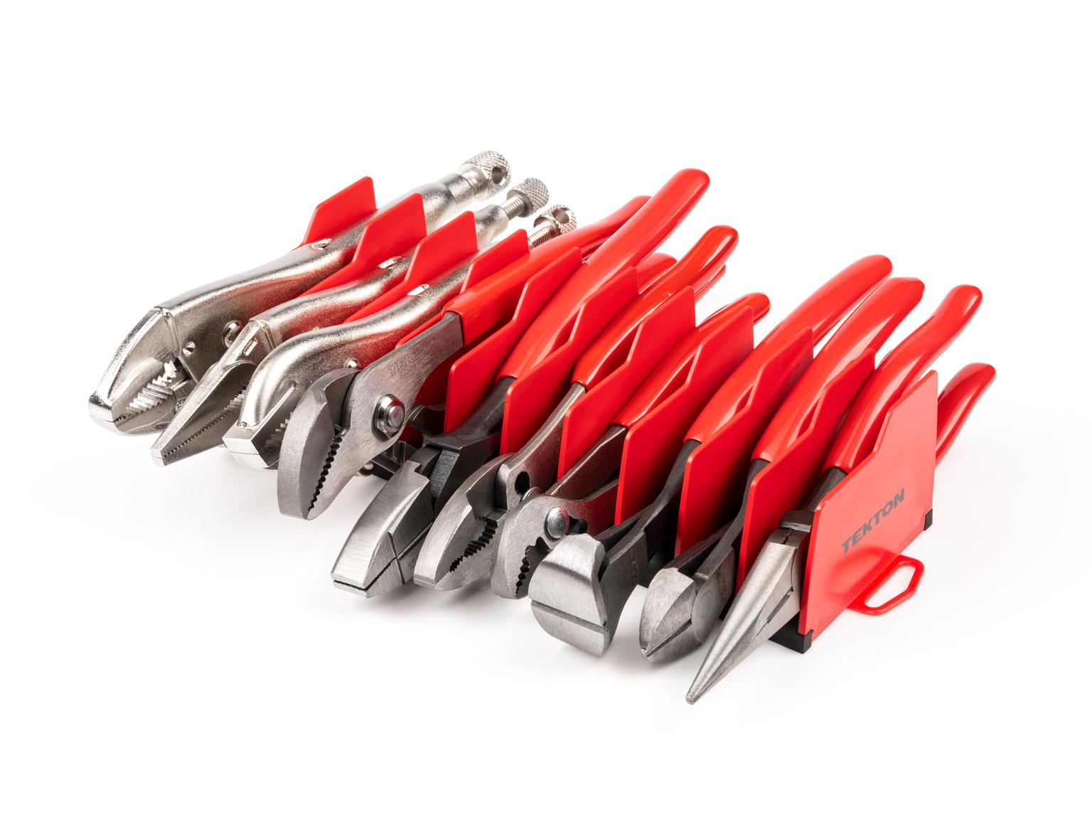 TEKTON PLR99202-T Gripping, Cutting, and Locking Pliers Set with Rack (10-Piece)