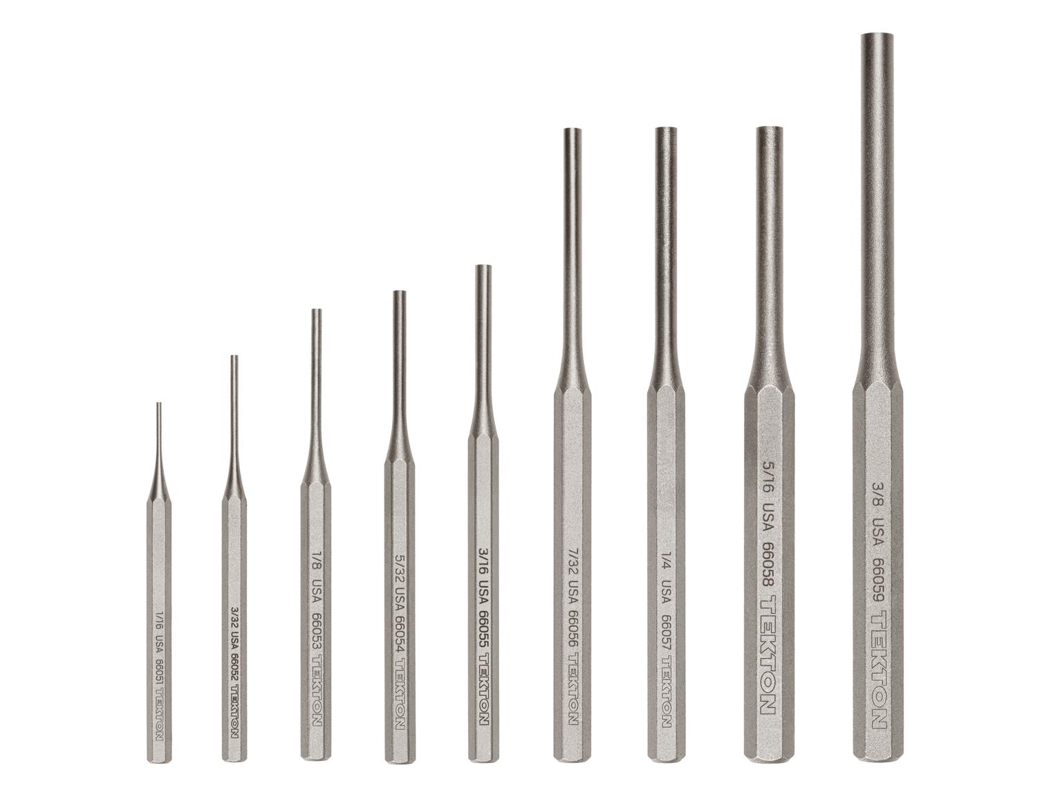 TEKTON PNC92001-T Pin Punch Set, 9-Piece (1/16-3/8 in.)