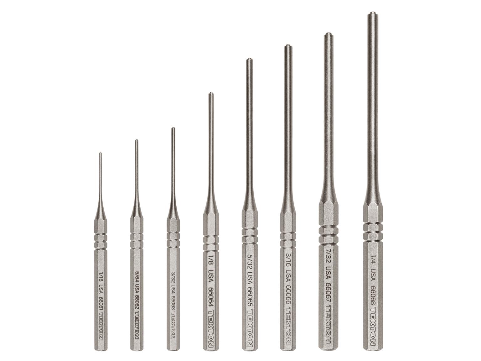 TEKTON PNC93001-T Roll Pin Punch Set, 8-Piece (1/16-1/4 in.)