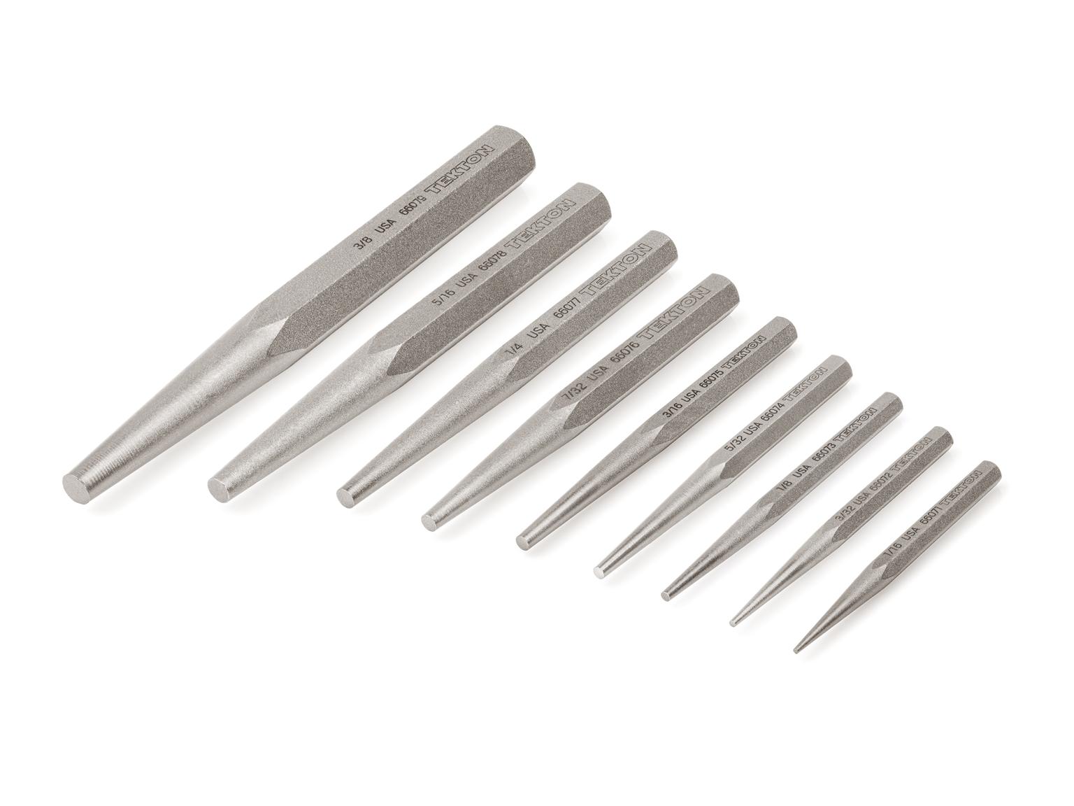 TEKTON PNC94001-T Solid Punch Set, 9-Piece (1/6-3/8 in.)