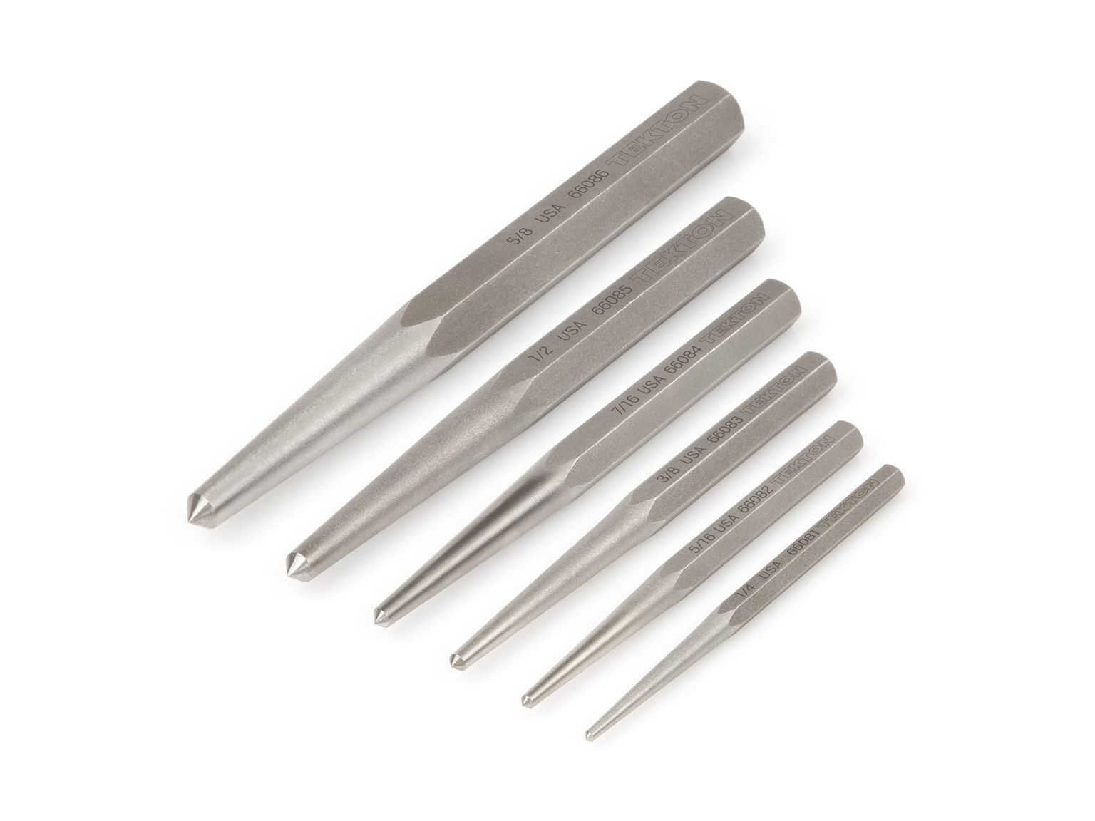 TEKTON PNC95001-D Center Punch Set, 6-Piece (1/4-5/8 in.)