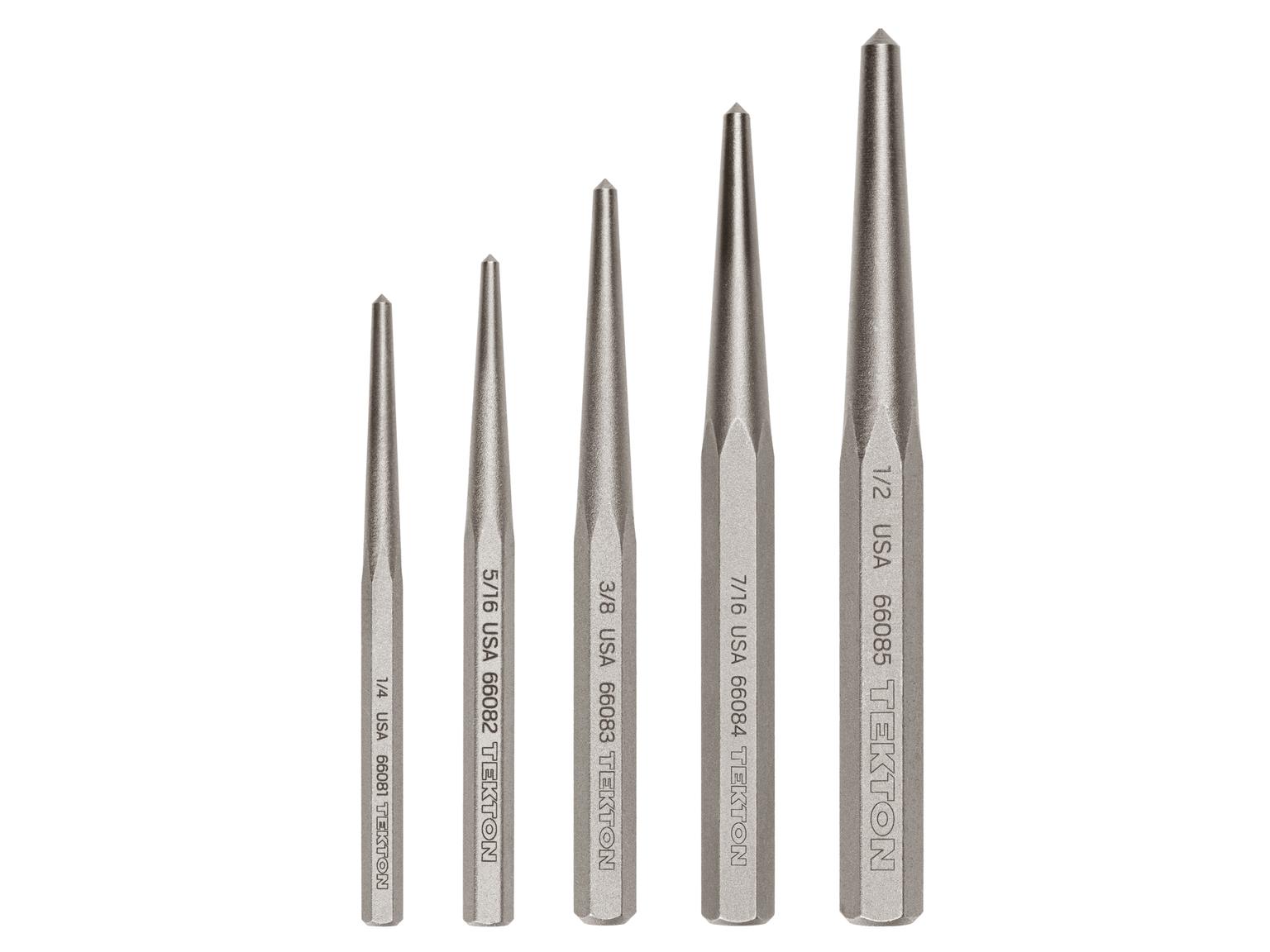 TEKTON PNC95002-T Center Punch Set, 5-Piece (1/4-1/2 in.)