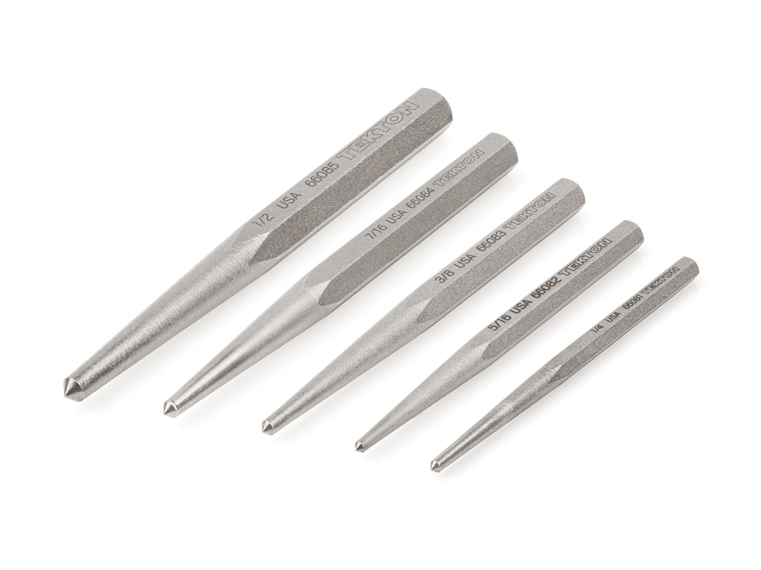 TEKTON PNC95002-T Center Punch Set, 5-Piece (1/4-1/2 in.)