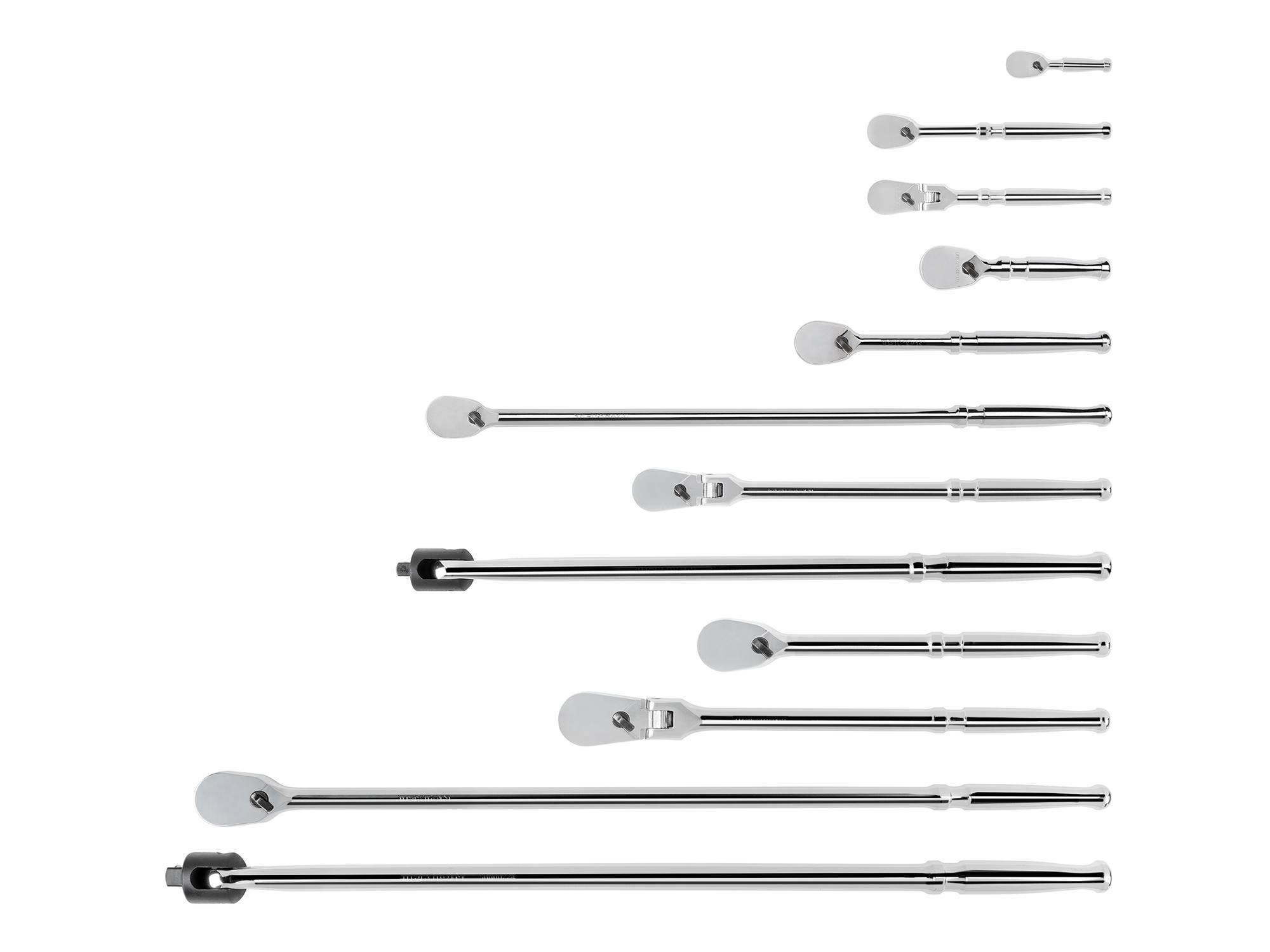 TEKTON SDR99001-T 1/4, 3/8, 1/2 Inch Drive Ratchet & Breaker Bar Set (12-Piece)