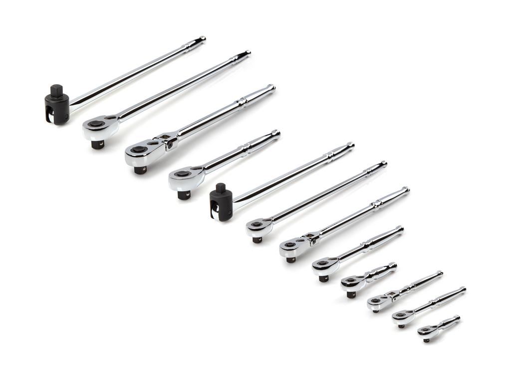 1/4, 3/8, 1/2 Inch Drive Quick-Release Ratchet and Breaker Bar Set | TEKTON