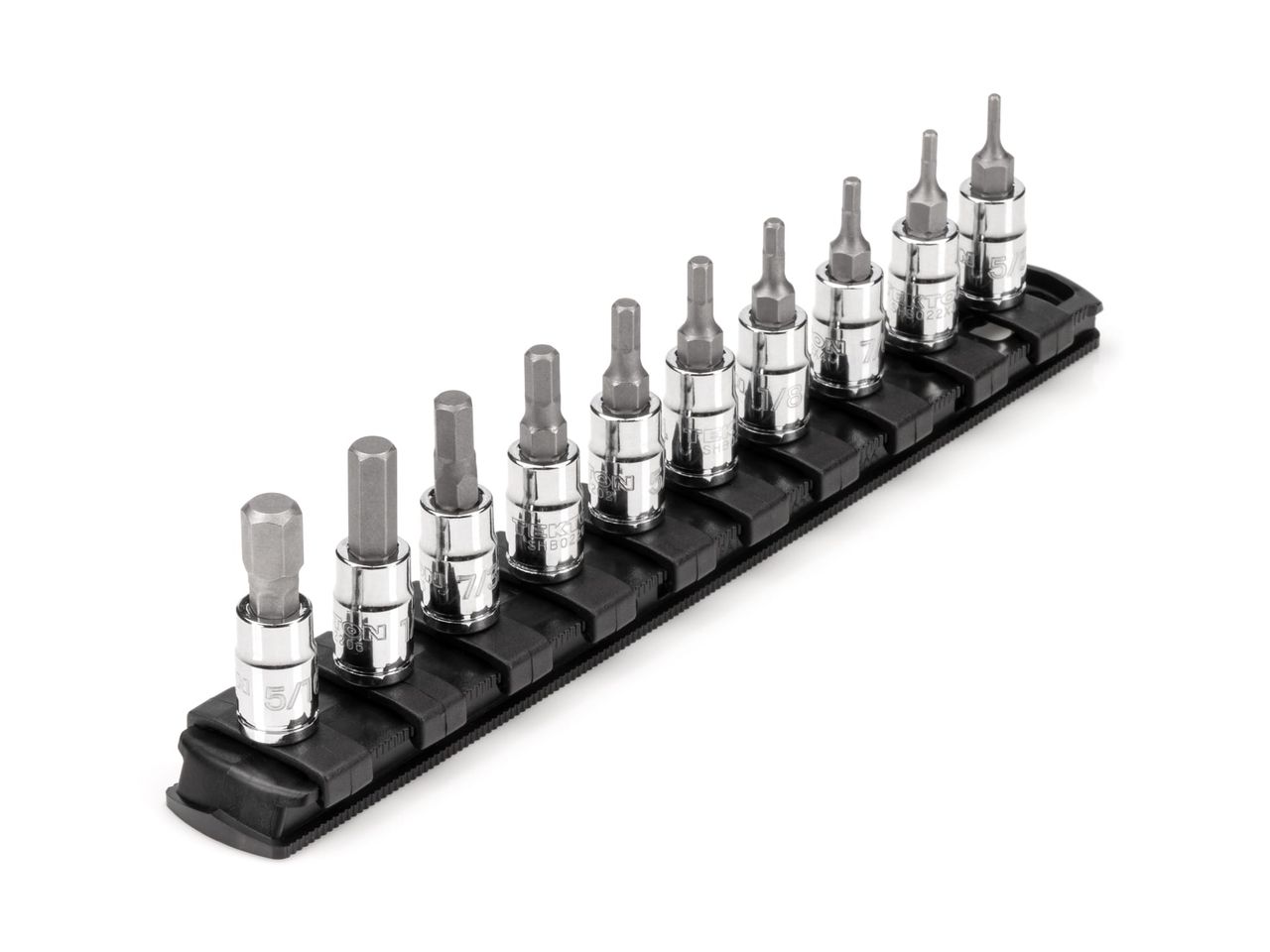 1/4 Inch Drive Hex Bit Socket Set, 10Piece (Rail) Tekton SHB90105
