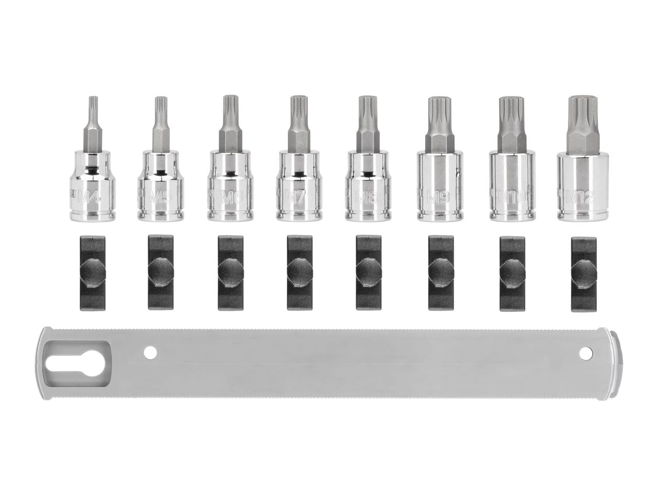 3/8 Inch Triple Square Bit Socket Set, 8Piece (Rail) TEKTON