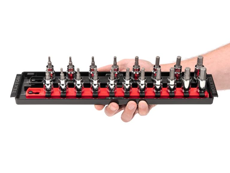 3/8 Inch Drive Hex Bit Socket Set, 19-Piece (Rail) | Tekton | SHB91202