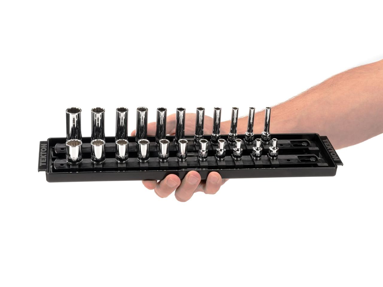 22-Piece 1/4 Inch Drive 12-Point Socket Set | TEKTON