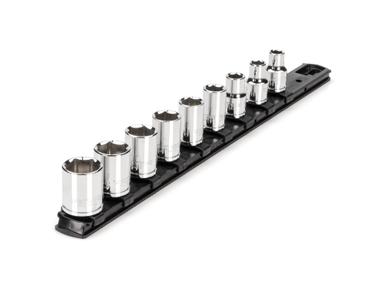 3/8 Inch Drive 6-Point Socket Set, 9-Piece (5/16-3/4 in.) with Rails