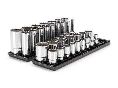 1/2 Inch Drive 12-Point Socket Set with Rails, 32-Piece (3/8-1-5/16 in.) 