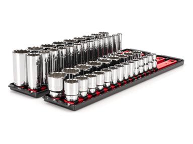 1/2 Inch Drive 12-Point Socket Set with Rails, 46-Piece (10-32 mm) 
