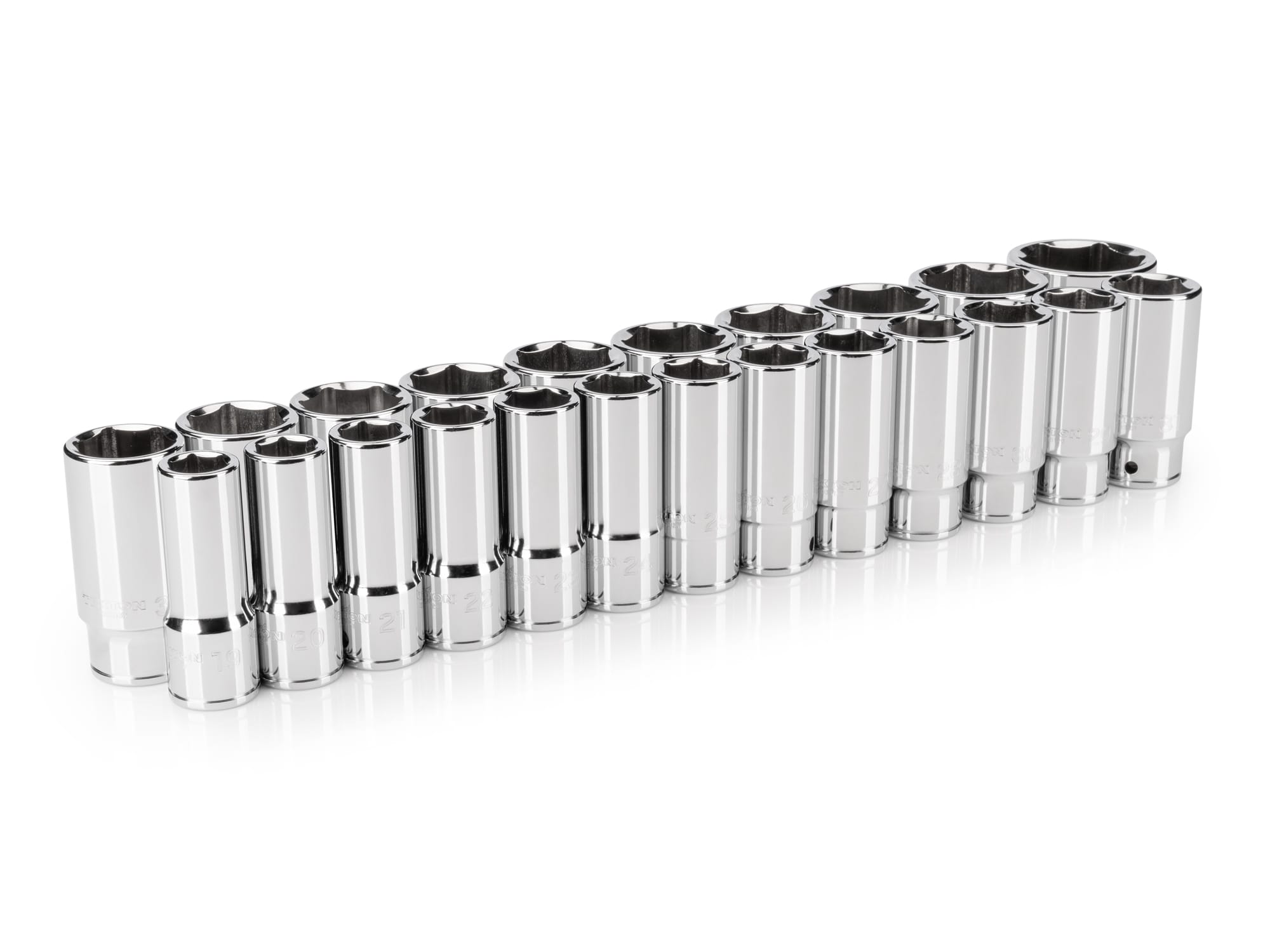 3/4 Inch Drive 6-Point Socket Set, Metric (23-Piece) | TEKTON