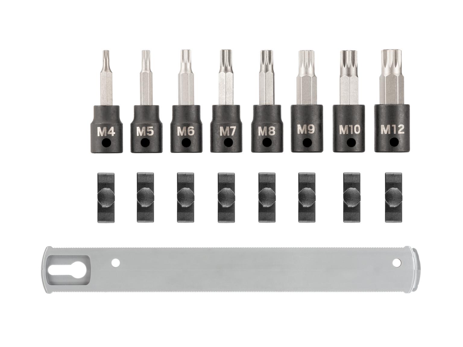 TEKTON SIB91104-T 3/8 Inch Drive Triple Square Impact Bit Socket Set with Rail, 8-Piece (M4 - M12)