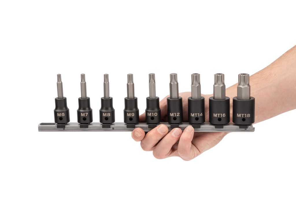 1/2 in Drive Triple Square Impact Bit Socket Set (9Piece) TEKTON
