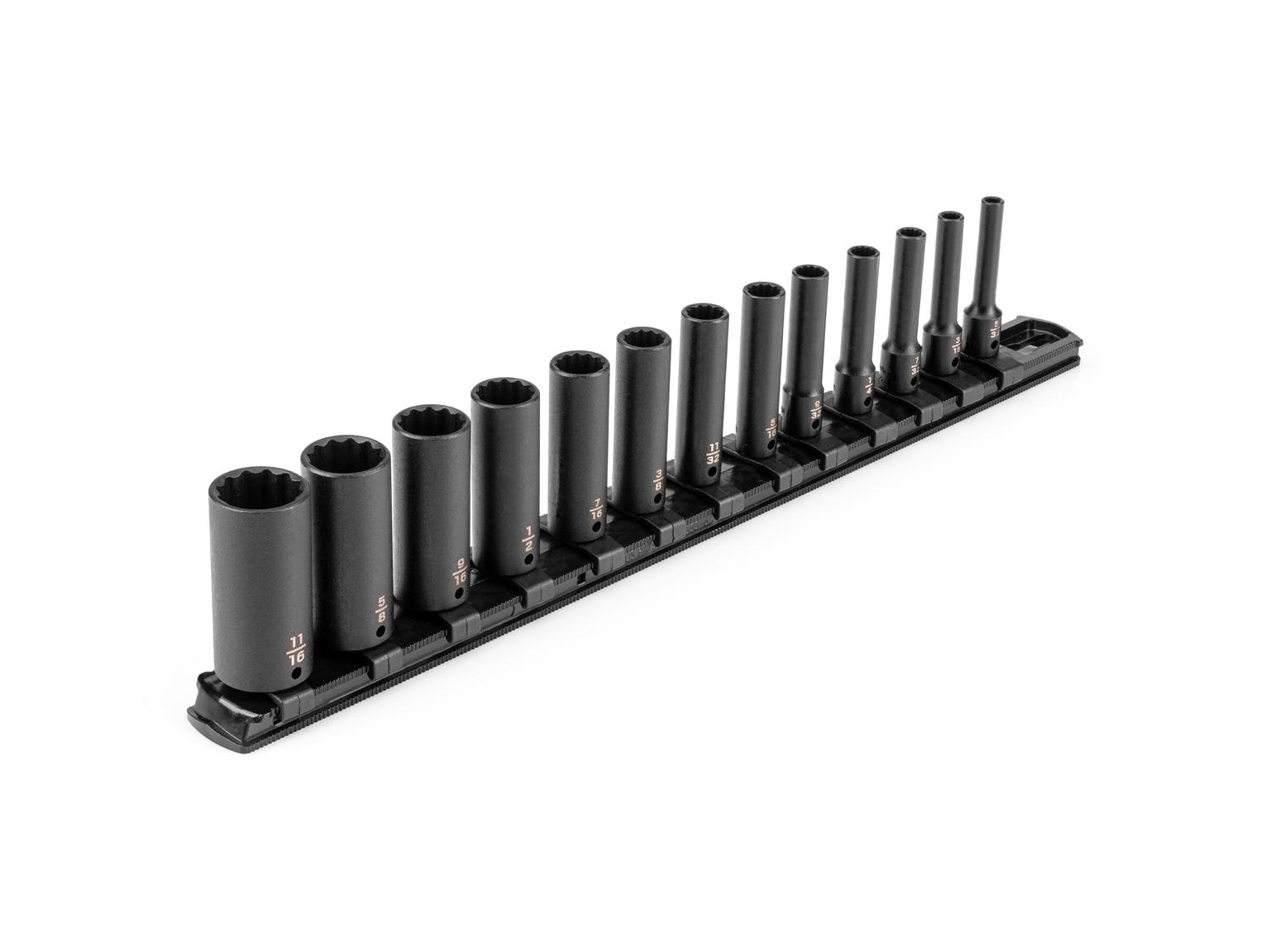 1/4 Inch Drive Deep 12-Point Impact Socket Set (13-Piece)