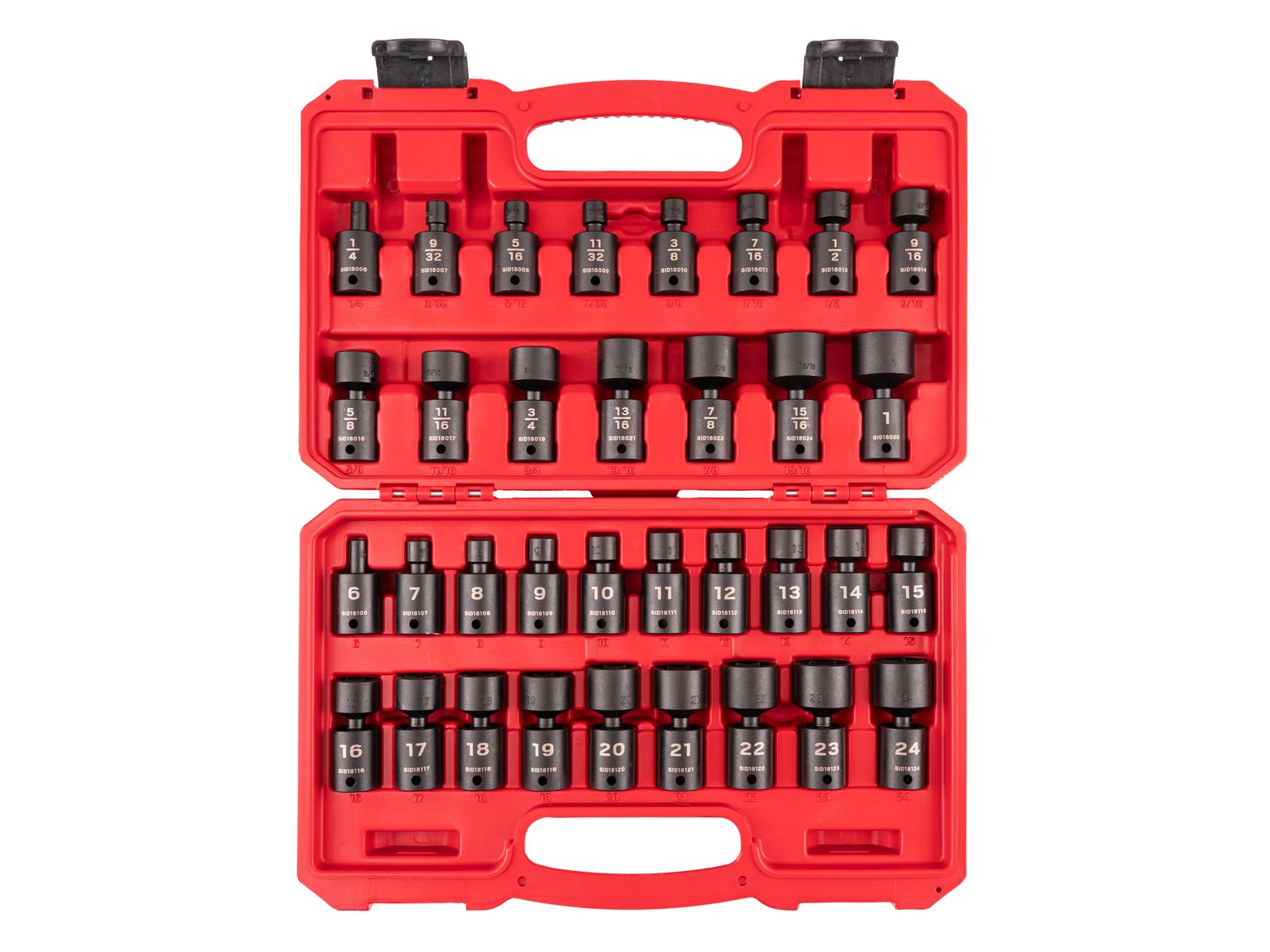 3/8 Inch Drive Universal Joint Impact Socket Set (34-Piece)