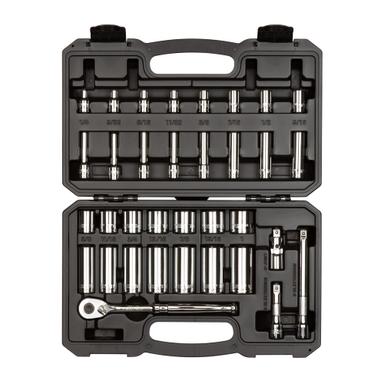 3/8 Inch Drive 6-Point Socket and Ratchet Set, 35-Piece (1/4-1 in.)