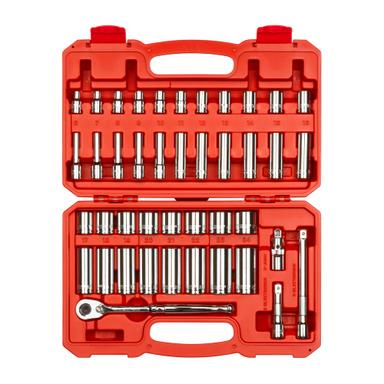 3/8 Inch Drive 6-Point Socket and Ratchet Set, 43-Piece (6-24 mm)