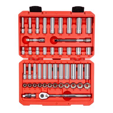 3/8 Inch Drive 6-Point Socket and Ratchet Set, 47-Piece (5/16-3/4 in., 8-19 mm)