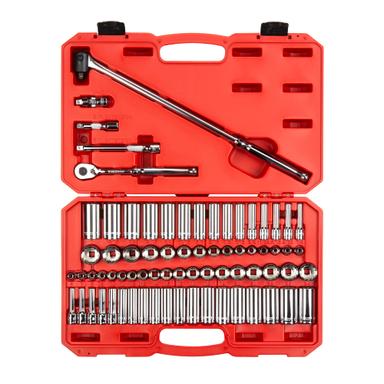 3/8 Inch Drive 12-Point Socket and Ratchet Set, 74-Piece (1/4-1 in., 6-24 mm)