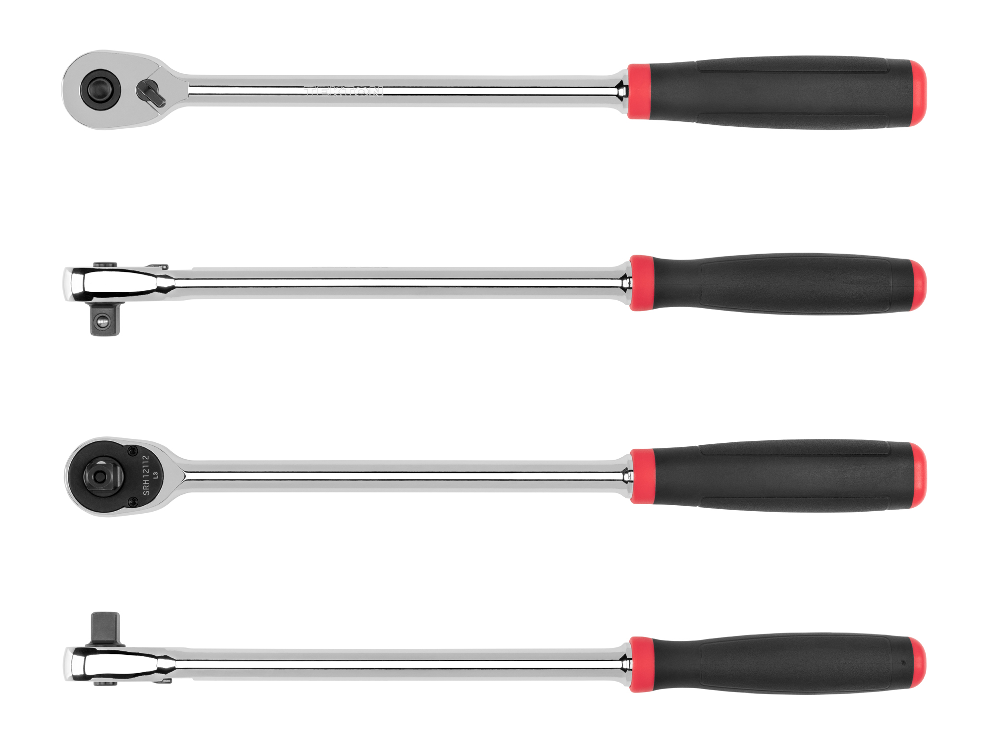 TEKTON SRH12112 Ratsche Mit Komfortgriff – 3/8" Antrieb, 30,5 Cm Lang, 90-Zahn-Getriebe | Mit Schnellspann-Funktion & Ultrakompaktem Kopf | Weicher Griff Für Ermüdungsfreies Arbeiten