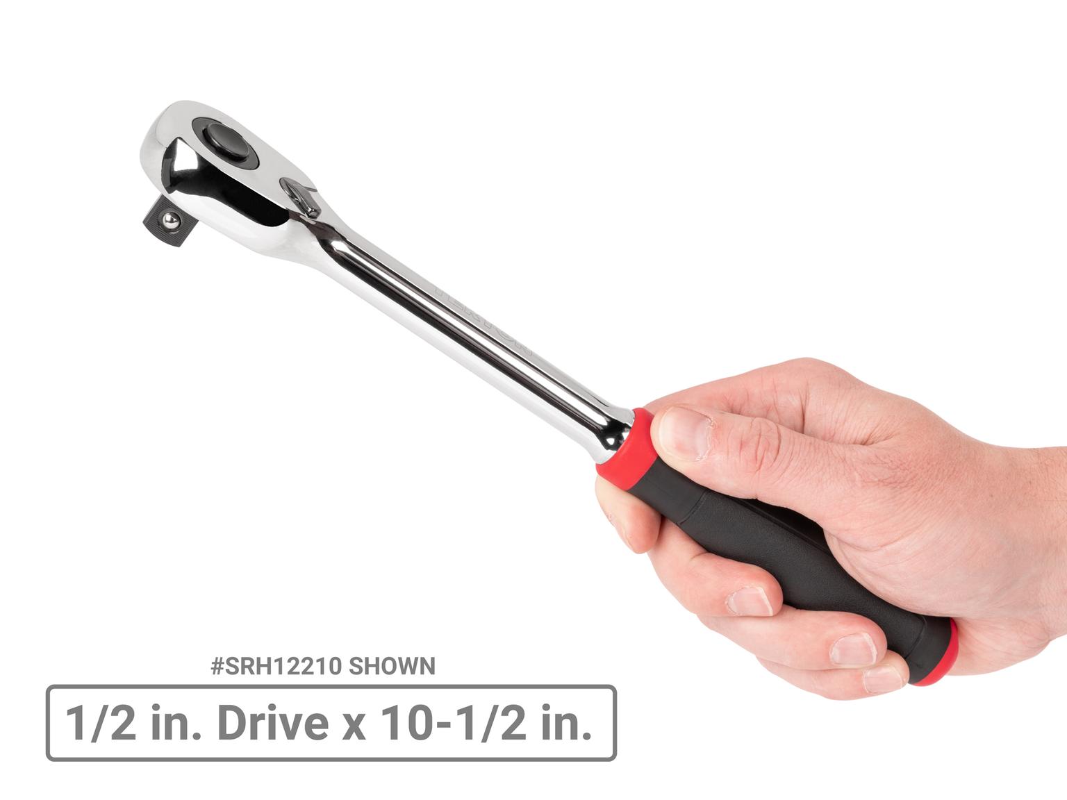 TEKTON SRH92105-T 1/2 Inch Drive Quick-Release Comfort Grip Ratchet Set, 3-Piece (10-1/2, 18, 24 in.)