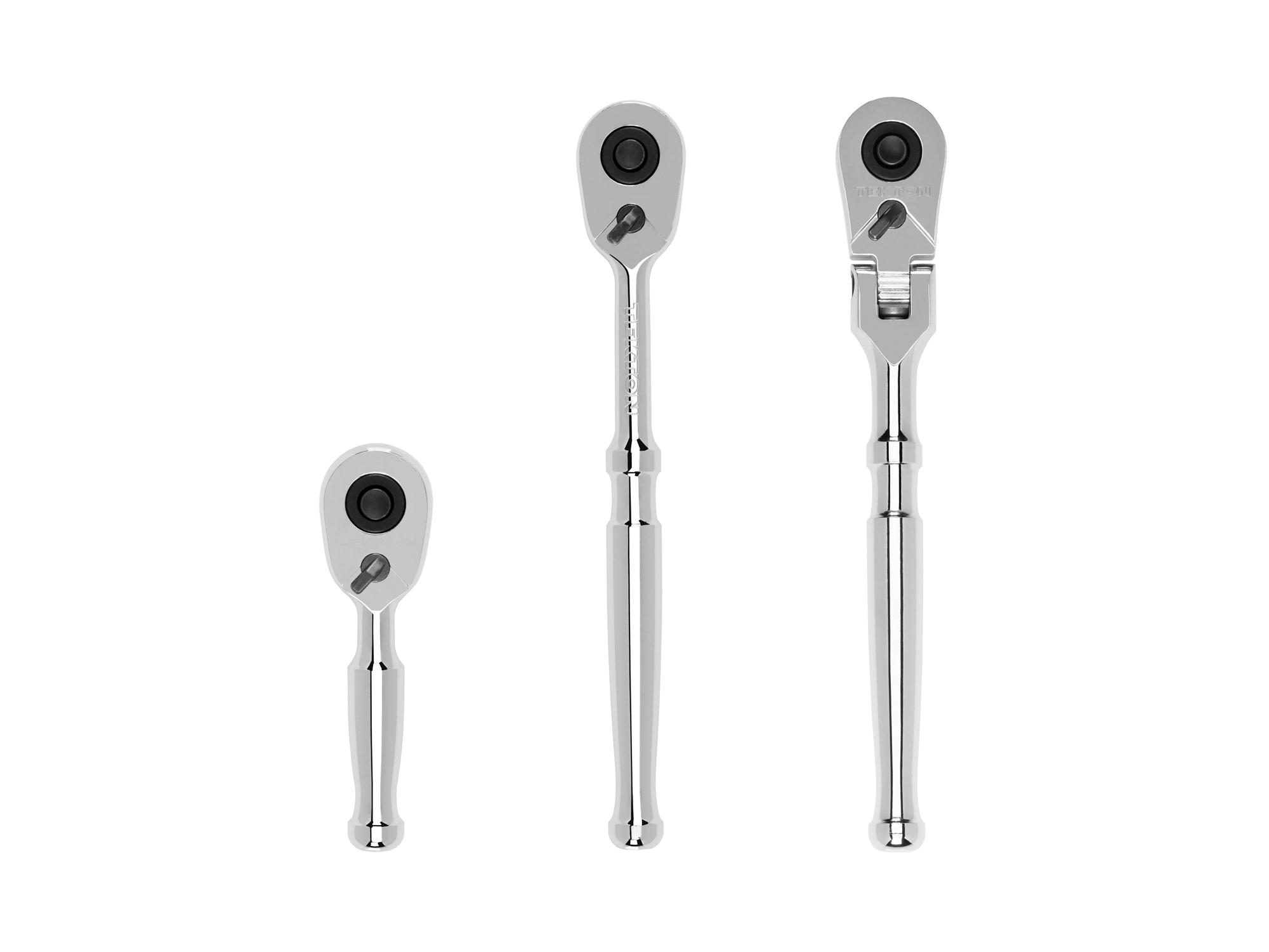 TEKTON SRH99107-T 1/4 Inch Drive Quick-Release Ratchet Set (3-Piece)