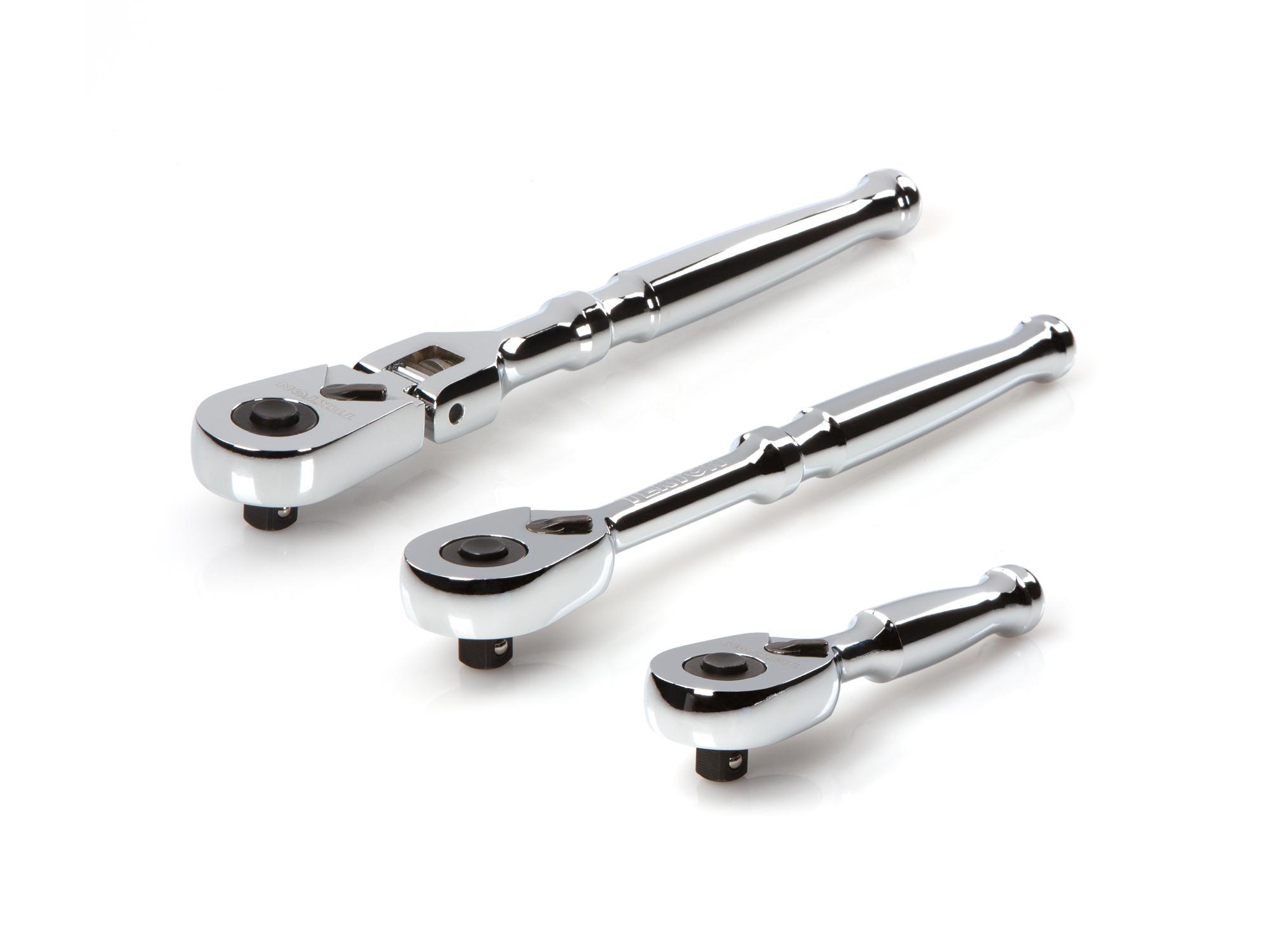TEKTON SRH99107-T 1/4 Inch Drive Quick-Release Ratchet Set (3-Piece)