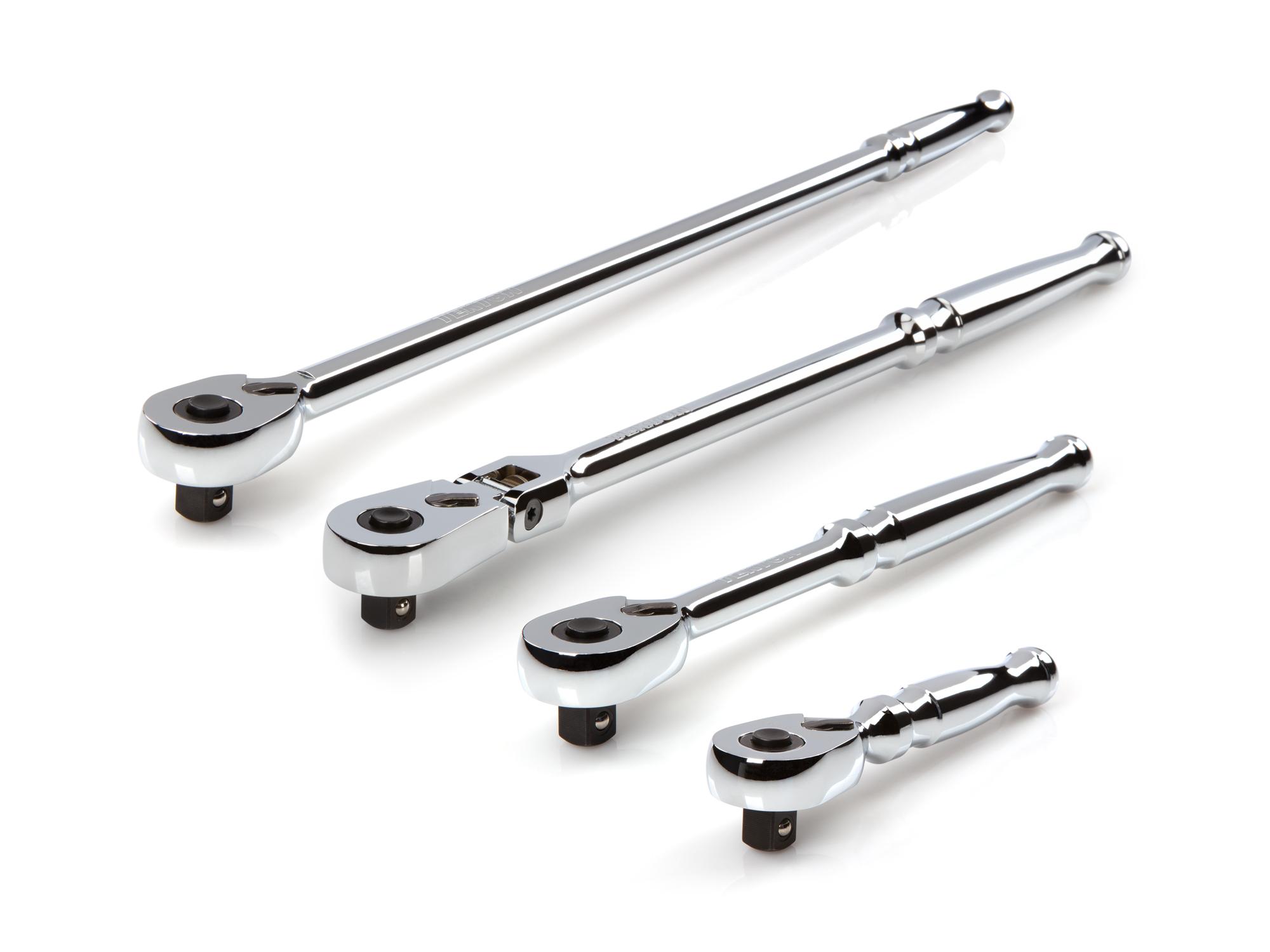 TEKTON SRH99112-T 3/8 Inch Drive Quick-Release Ratchet Set (4-Piece)
