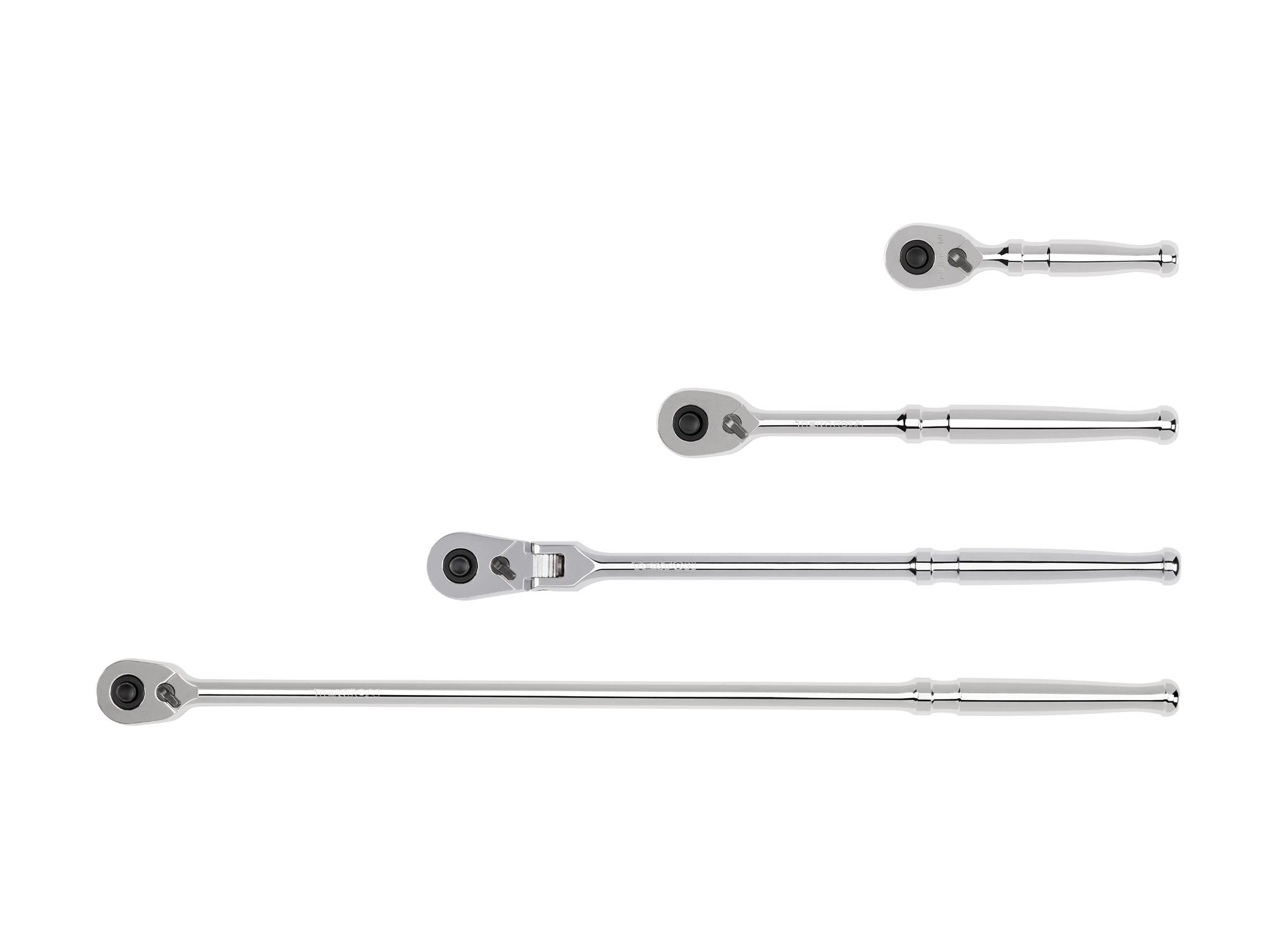 TEKTON SRH99112-T 3/8 Inch Drive Quick-Release Ratchet Set (4-Piece)