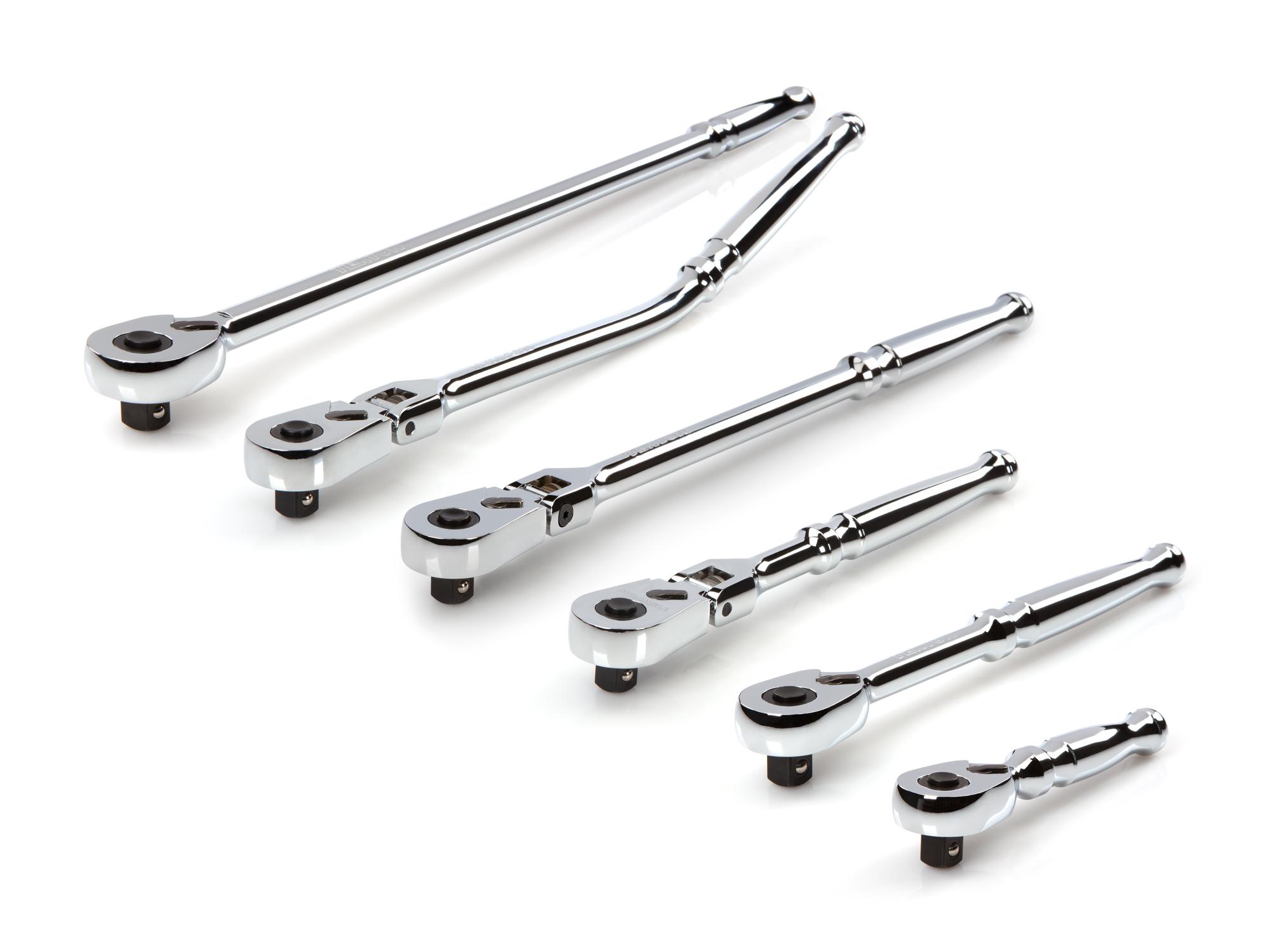 TEKTON SRH99114-T 3/8 Inch Drive Quick-Release Ratchet Set (6-Piece)