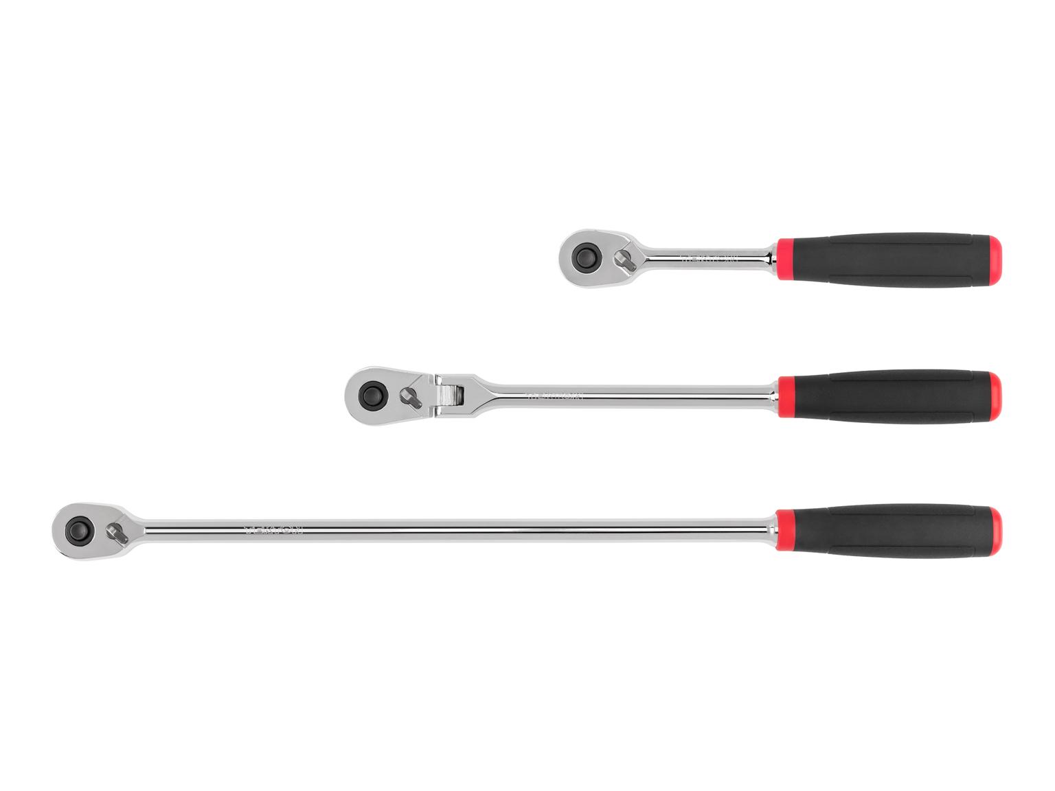 TEKTON SRH99116-T 3/8 Inch Drive Quick-Release Comfort Grip Ratchet Set (3-Piece)