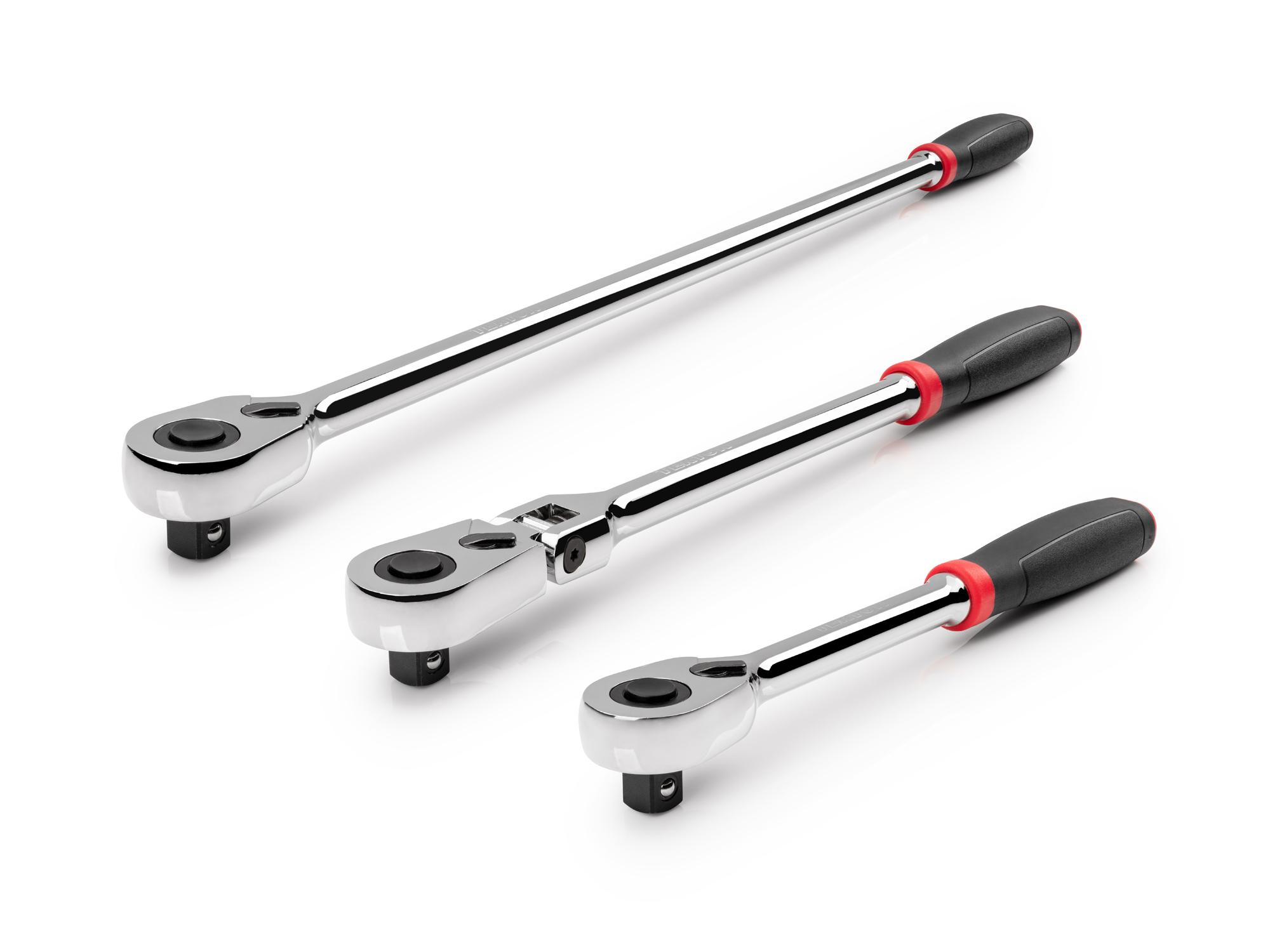 TEKTON SRH99118-T 1/2 Inch Drive Quick-Release Comfort Grip Ratchet Set (3-Piece)