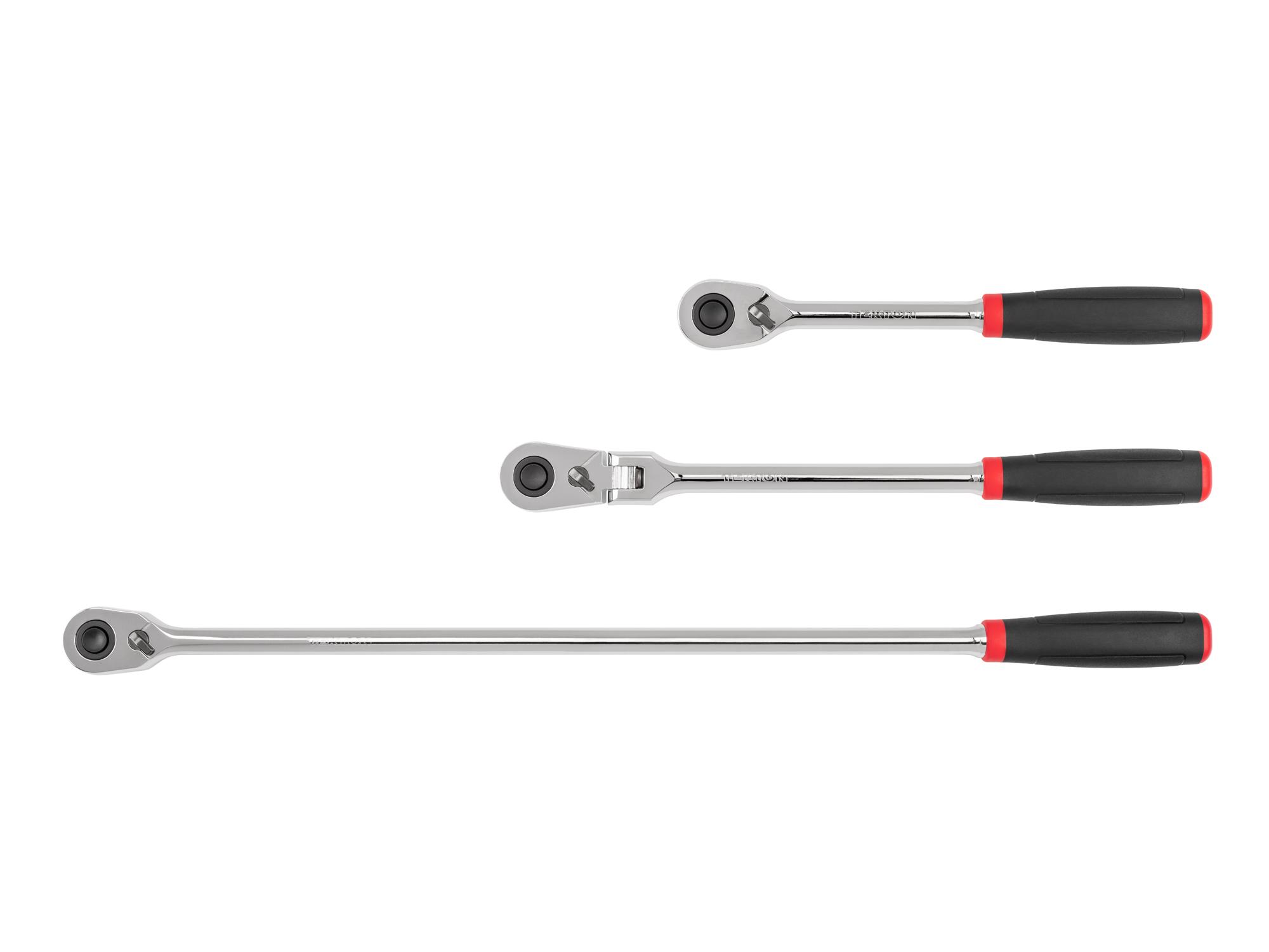 TEKTON SRH99118-T 1/2 Inch Drive Quick-Release Comfort Grip Ratchet Set (3-Piece)