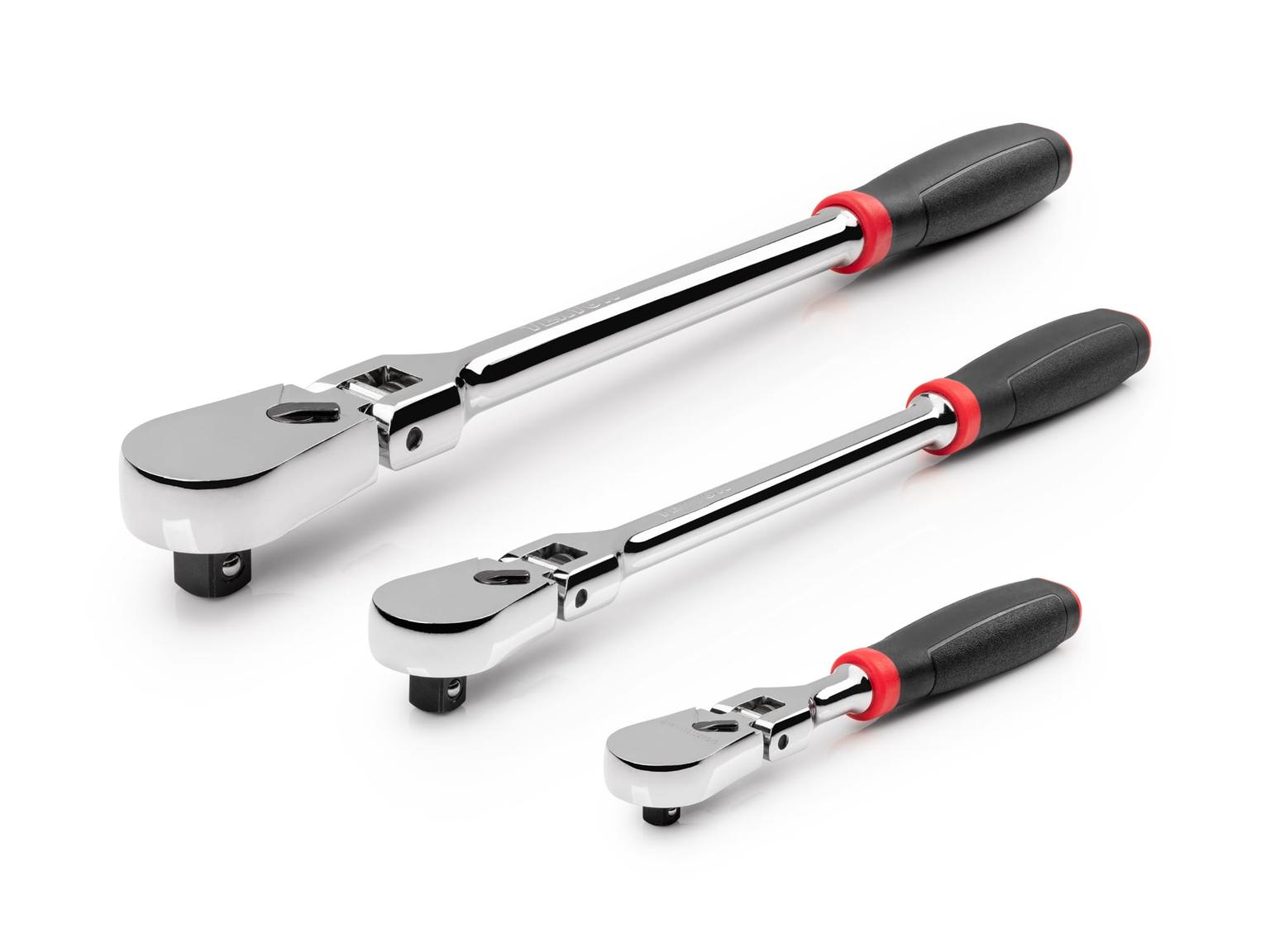 TEKTON SRH99119-T Flex Head Comfort Grip Ratchet Set (3-Piece)