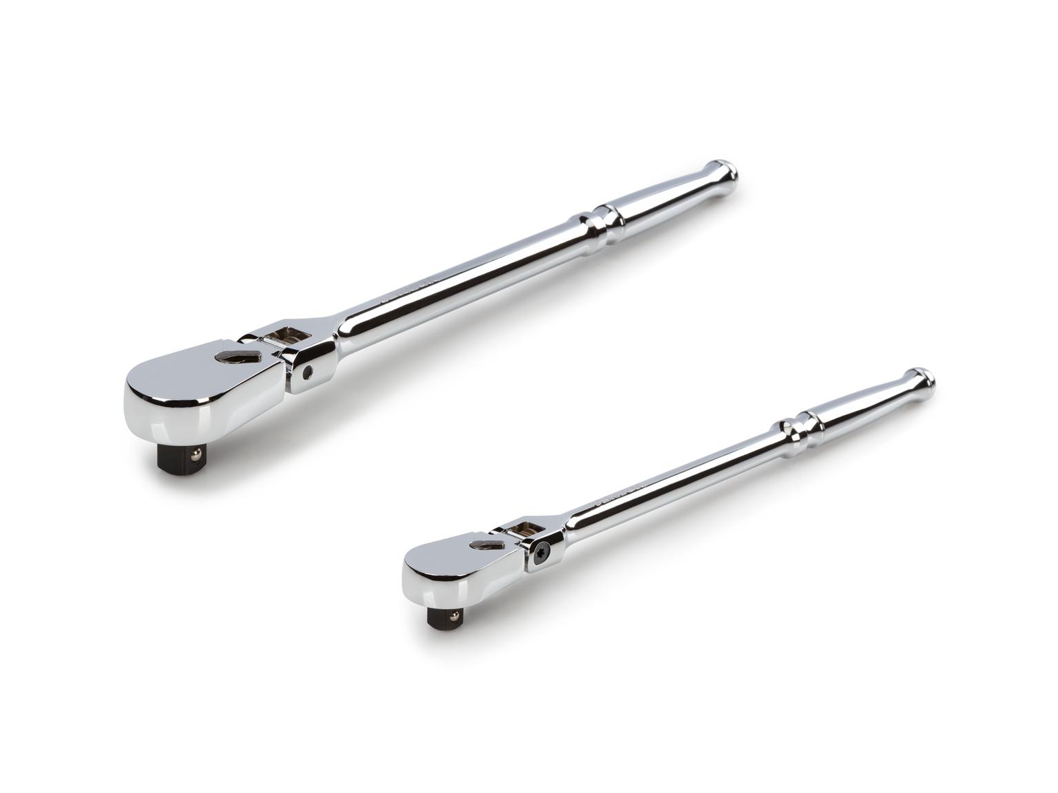 TEKTON SRH99201-T 3/8, 1/2 Inch Drive Flex Head Ratchet Set, 2-Piece (12, 14 in.)