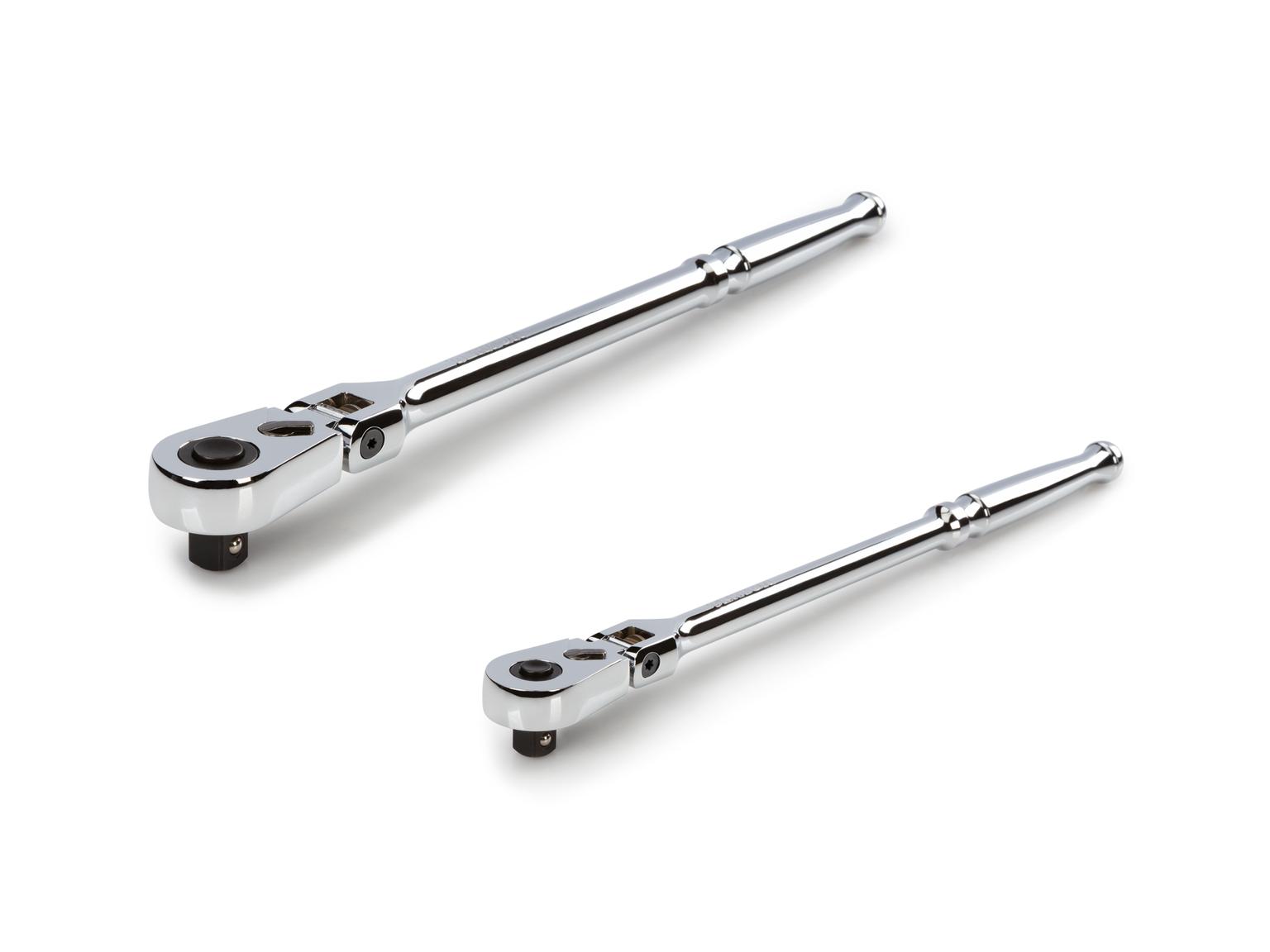 TEKTON SRH99301-T 3/8, 1/2 Inch Drive Flex Head Quick-Release Ratchet Set, 2-Piece (12, 14 in.)