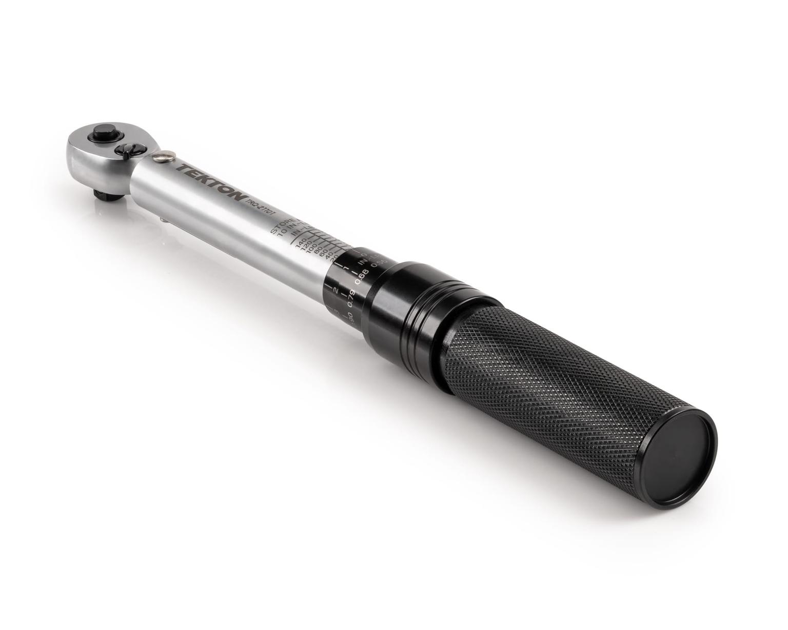 TEKTON TRQ21101-D 1/4 Inch Drive Dual-Direction Micrometer Torque Wrench (10-150 in.-lb.)
