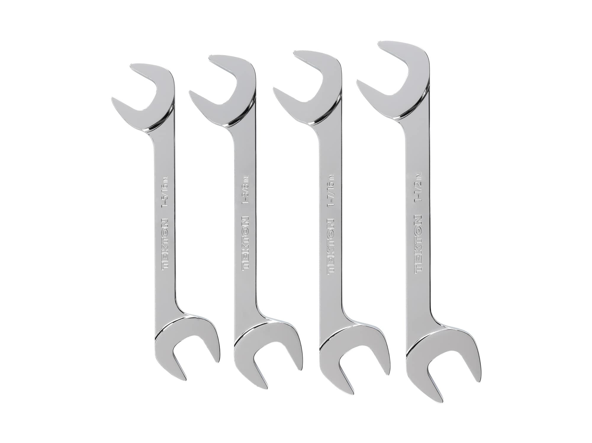 TEKTON WAE90103-T Angle Head Open End Wrench Set, 4-Piece (1 - 5/16 - 1-1/2 in.)