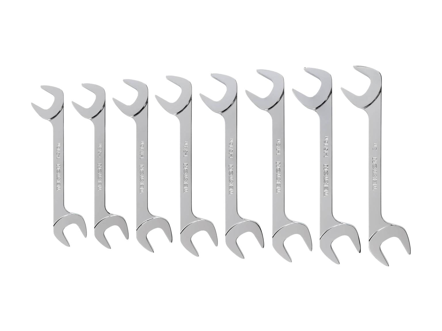 TEKTON WAE90104-T Angle Head Open End Wrench Set, 8-Piece (1-9/16 - 2 in.)