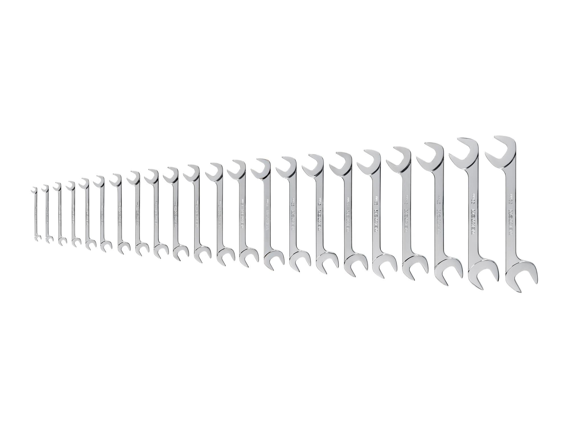 TEKTON WAE90202-T Angle Head Open End Wrench Set, 22-Piece (6 - 32 mm)