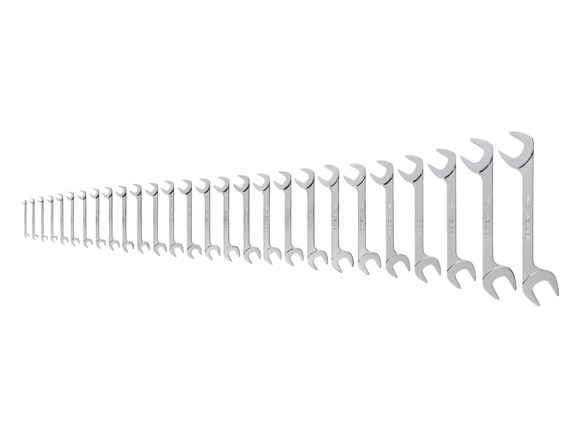 TEKTON WAE90204-T Angle Head Open End Wrench Set, 27-Piece (6 - 50 mm)